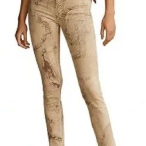 Polo Ralph Lauren Tompkins High Rise Skinny Tan Map Jeans Size 26